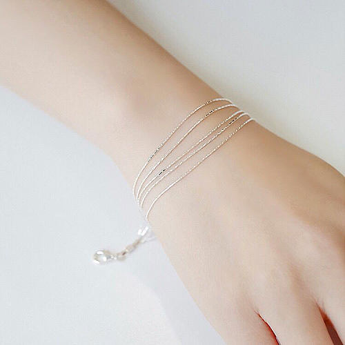 Korean New Fashion Imitation S925 Silver Delicate Wild Five-line Bracelet Yiwu jewelry Wholesale