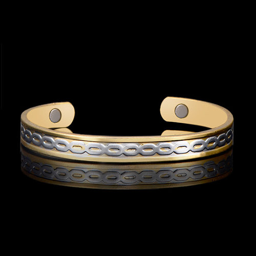 Bracelet plaqué or avec bloc de couleurs rétro