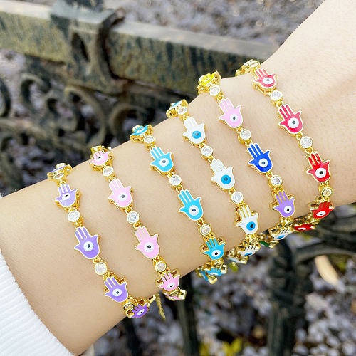 Bracelet couleur bohème à la mode, créatif, œil de démon, paume