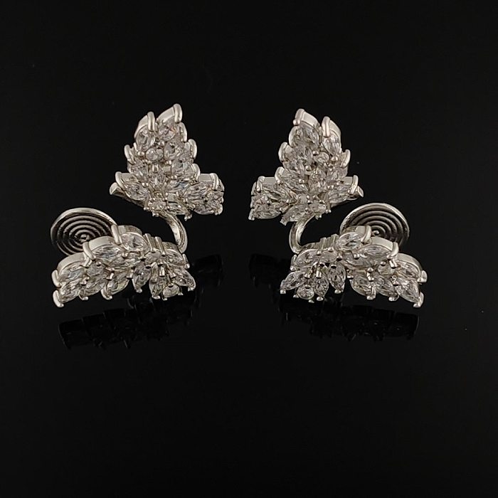 1 Pair Lady Simple Style Insect Butterfly Inlay Copper Zircon Ear Cuffs Ear Studs