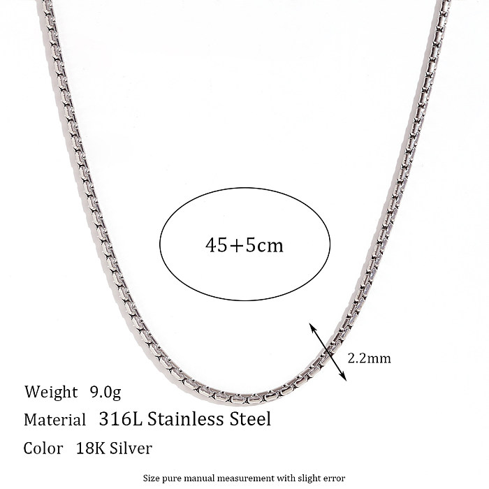 Style simple Style classique couleur unie placage en acier inoxydable bracelets plaqués or 18 carats collier de cheville
