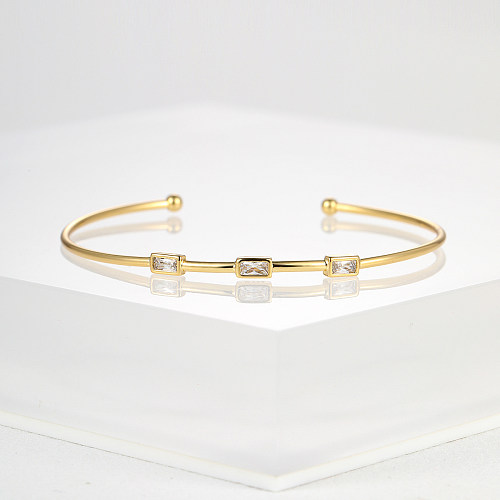 Bracelet en Zircon avec perles artificielles, Style Simple, en forme de cœur, plaqué cuivre, 1 pièce