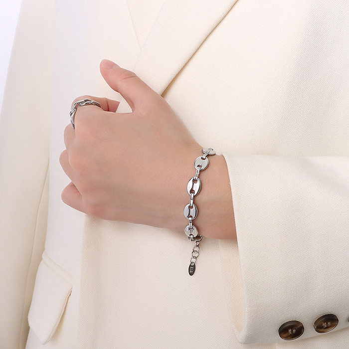 Mode Schwein Nase Nähen Kette Titan Stahl Armband Halskette Großhandel schmuck