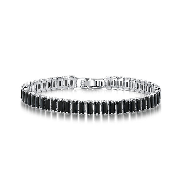 Bracelets Mode Géométriques en Cuivre avec Incrustation de Zircon 1 Pièce