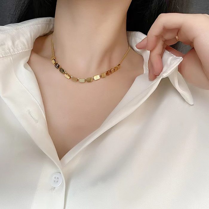 Elegant Simple Style Love Titanium Steel Plating Bracelets Necklace