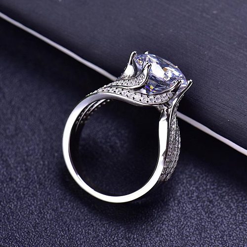 Classic Style Geometric Copper Plating Inlay Zircon Open Rings