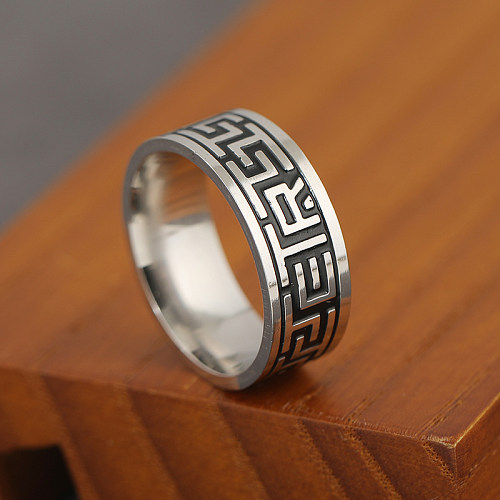 Casual Hip-Hop Lines Stainless Steel Rings