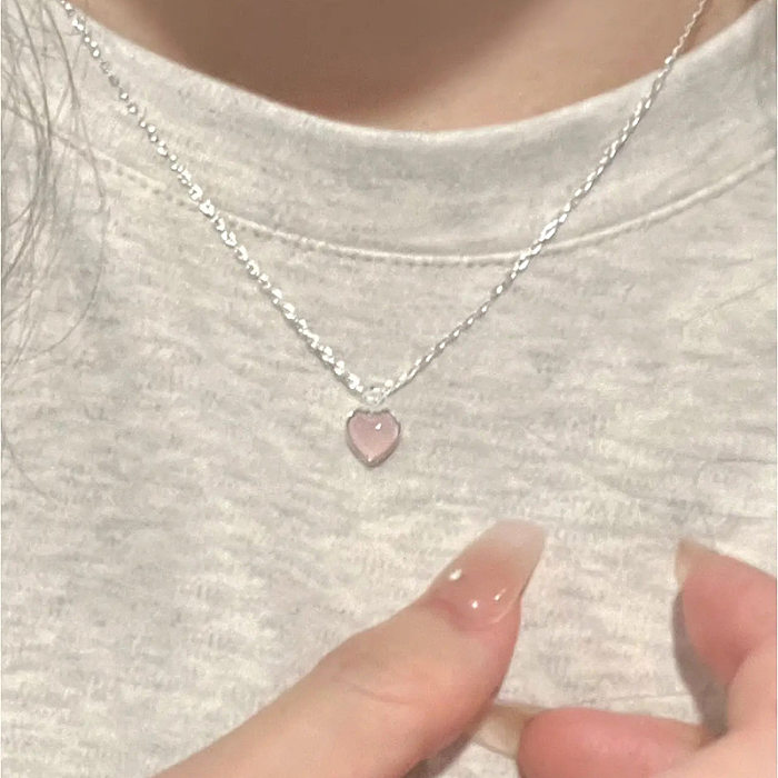 Sweet Heart Shape Copper Opal Pendant Necklace In Bulk