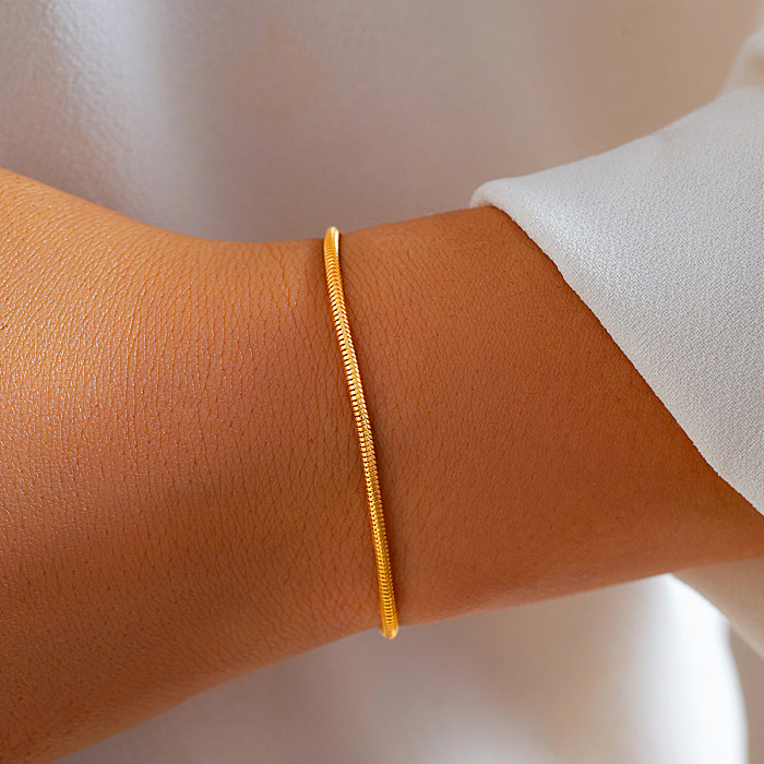 Simple Style Commute Solid Color Copper Bracelets