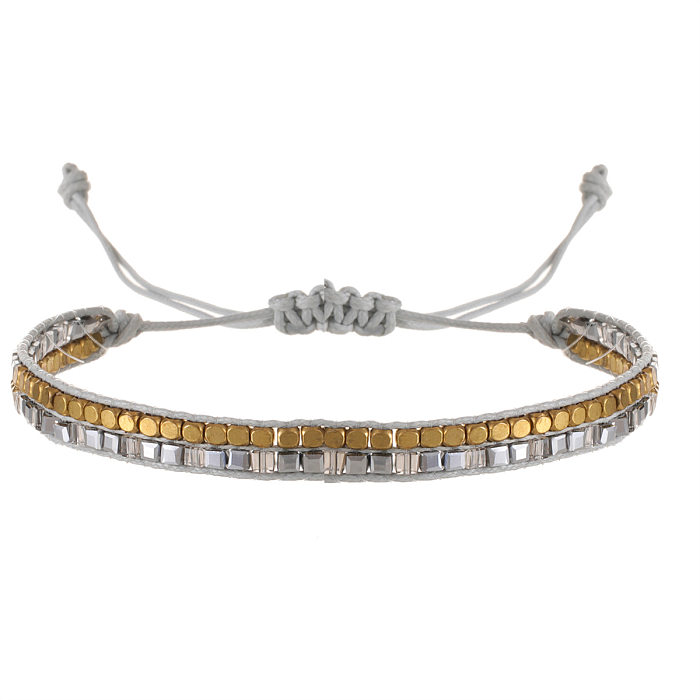 Bracelets à tricoter en cuivre cristal carré bohème