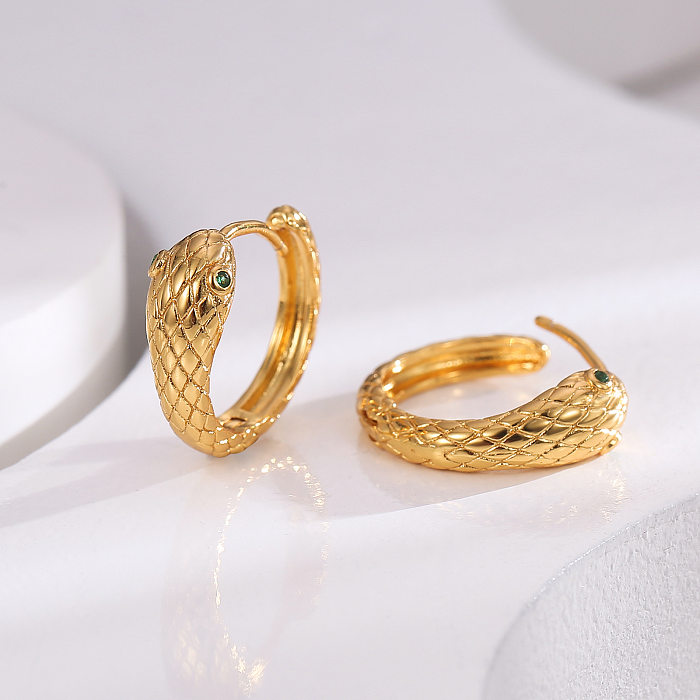 1 Pair Fashion Snake Copper Plating Earrings