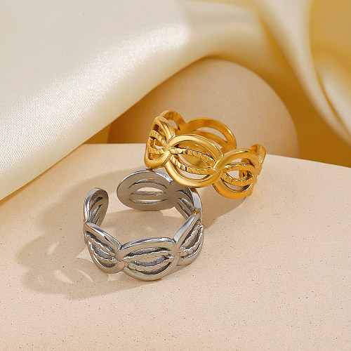Simple Style Streetwear Irregular Stainless Steel Plating 18K Gold Plated Open Rings