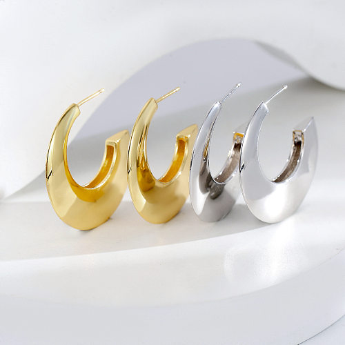Modische runde Ohrringe mit Kupferbeschichtung, 1 Paar