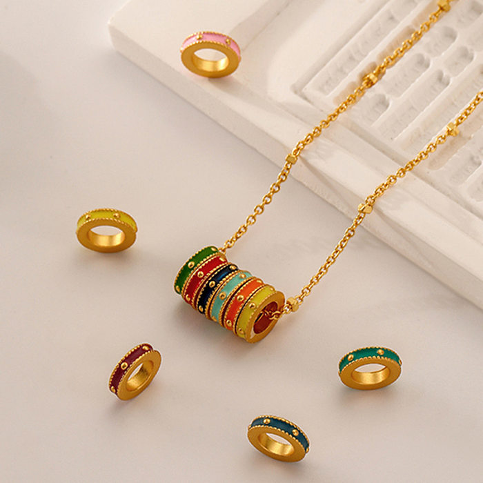 Original Design Geometric Copper Enamel Women'S Earrings Necklace