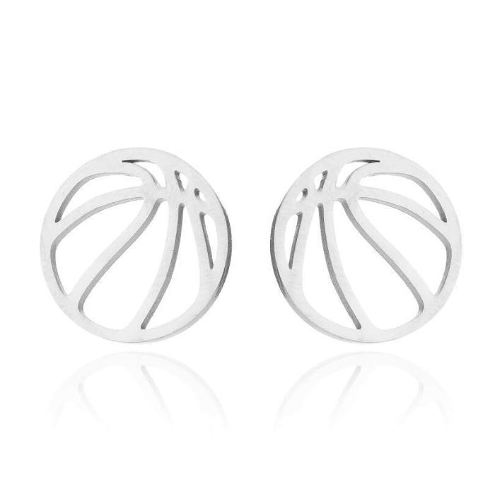 1 Set Simple Style Ball Stainless Steel Plating Earrings Necklace