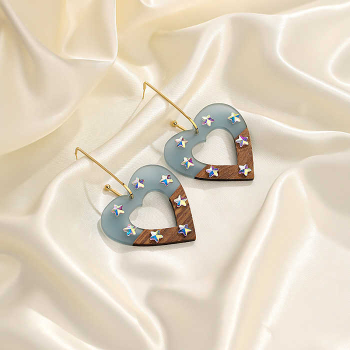 1 Pair Classic Style Streetwear Heart Shape Plating Plastic Copper 18K Gold Plated Drop Earrings