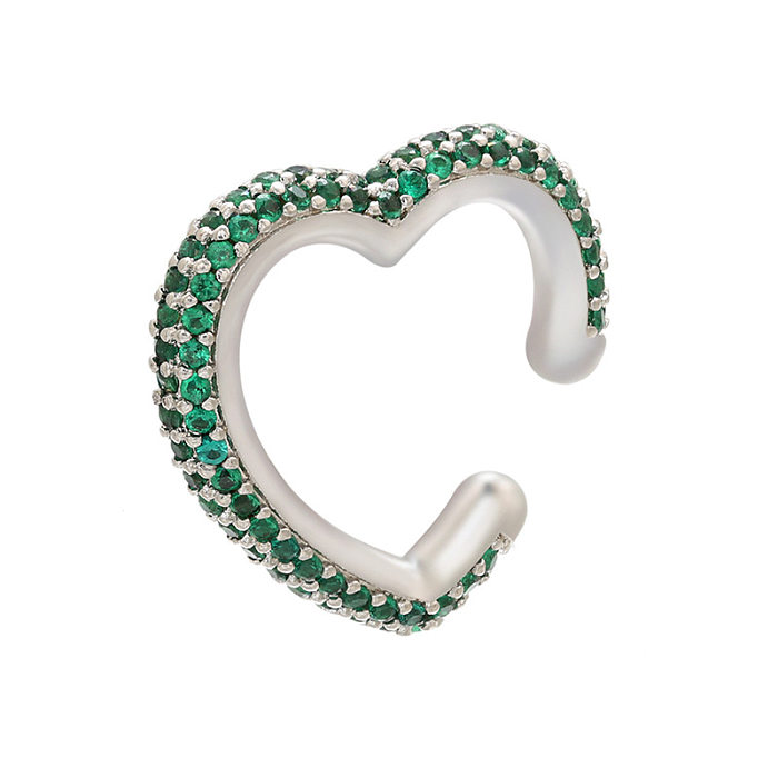 Color Zircon Heart Shape Ear Bone Clip Wholesale jewelry