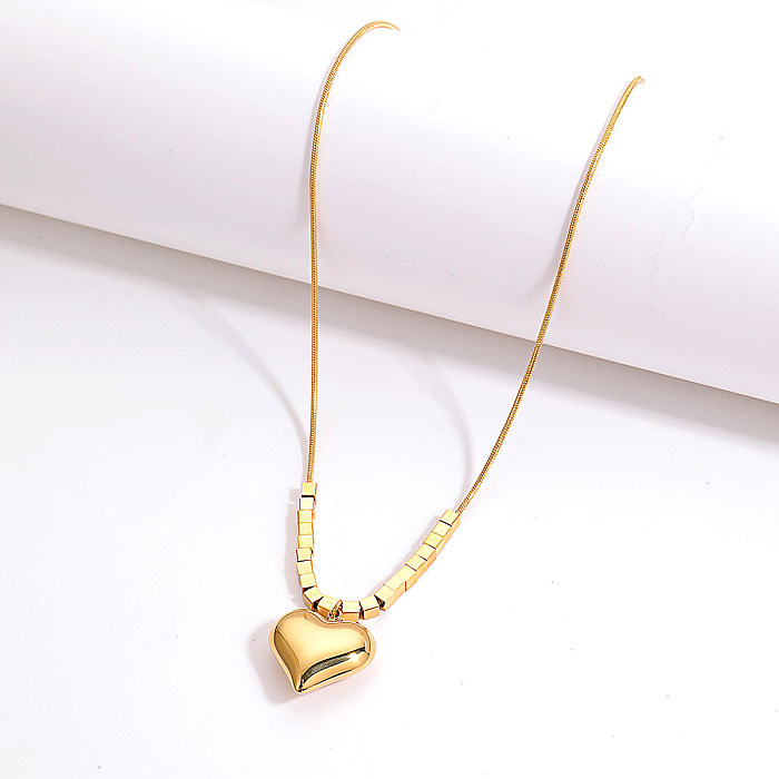 1 peça moda quadrado coração forma cabaça aço inoxidável cobre chapeamento pingente colar