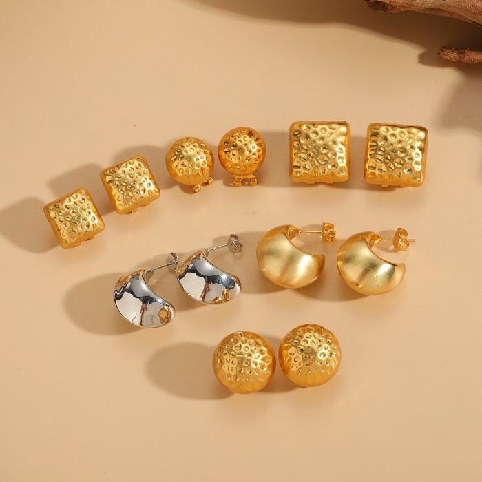 1 Pair Classic Style Geometric Plating Copper 14K Gold Plated Ear Studs