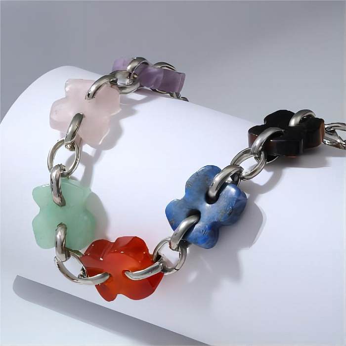 Simple Style Color Block Resin Copper Bracelets