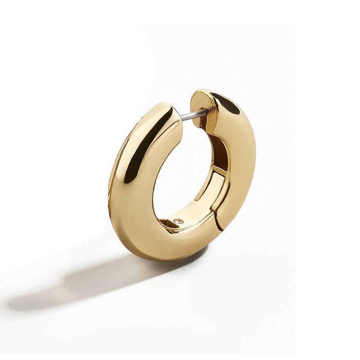 1 Pair Fashion Circle Copper Plating Hoop Earrings