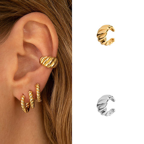 Boucles d'oreilles en fil de cuivre pour femmes, sans incrustation, placage en cuivre