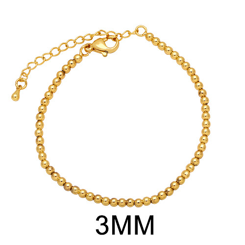 Bracelets ronds plaqués cuivre à la mode, 1 pièce