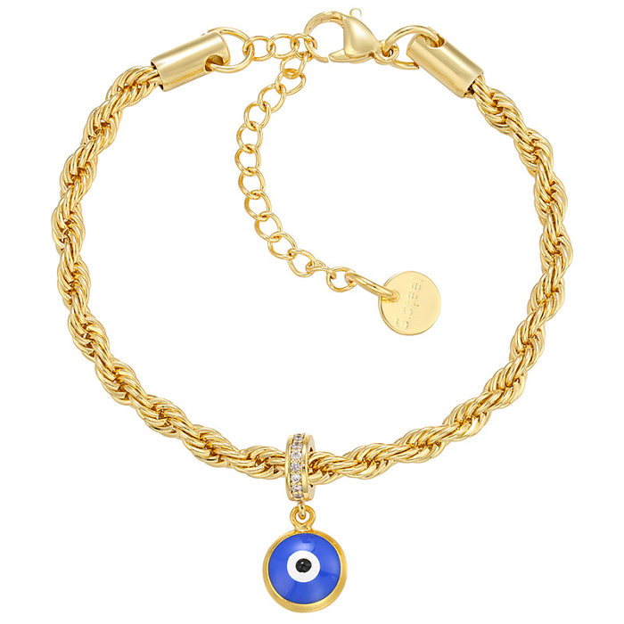 Color Dripping Eye Bracelet Twist Stainless Steel Bracelet European And American Style Jewelry