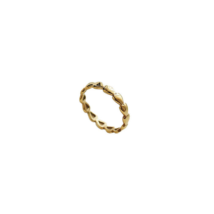 Herzförmige Ringe im klassischen Stil mit Titanstahlbeschichtung und 18-Karat-Vergoldung