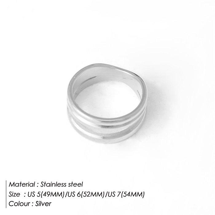 Anéis de aço inoxidável geométricos da moda com revestimento de anéis de aço inoxidável
