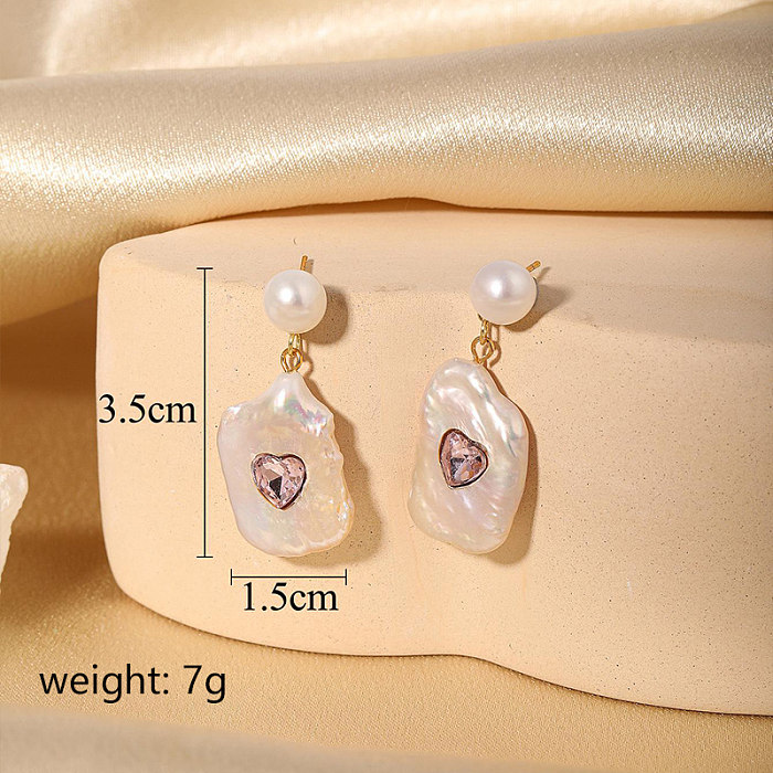 1 Pair Simple Style Square Inlay Copper Zircon Drop Earrings