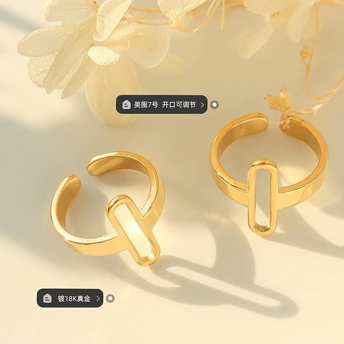 Anneau de queue coréen en acier titane, anneau creux léger de luxe uni, nouvel anneau