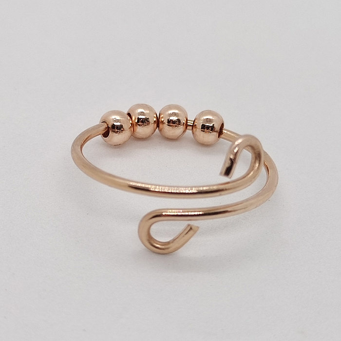 Anéis de cobre redondos de aço inoxidável da moda, 1 peça