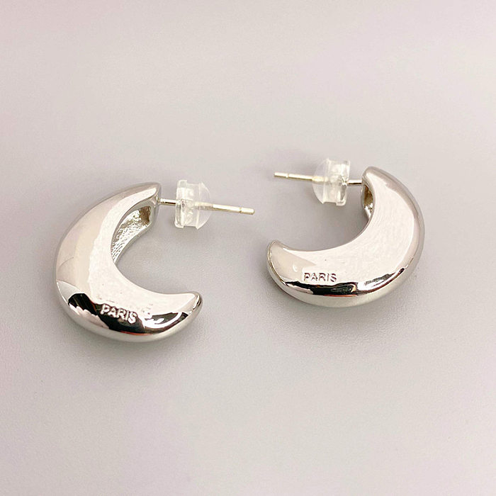 1 par de pendientes de cobre chapados geométricos para mujer