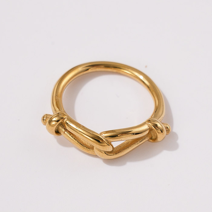 Wholesale Casual Modern Style Simple Style Round Stainless Steel Plating Gold Plated Rings