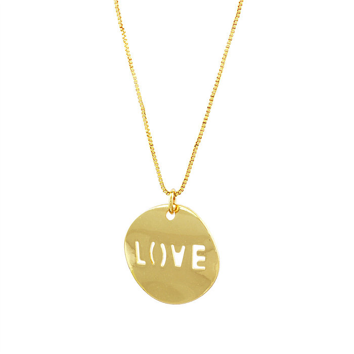 IG Style Love Circle Copper Plating 18K Gold Plated Necklace