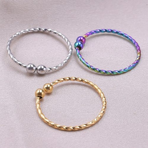 Wholesale Basic Simple Style Geometric Stainless Steel Plating Open Rings