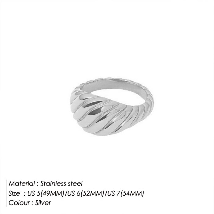 Fashion New Stainless Steel Horn Twist Plated 18K Gold Ring