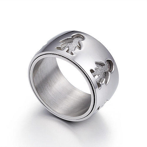 Anéis de aço titânio personagem de desenho animado da moda Anéis de aço inoxidável de metal