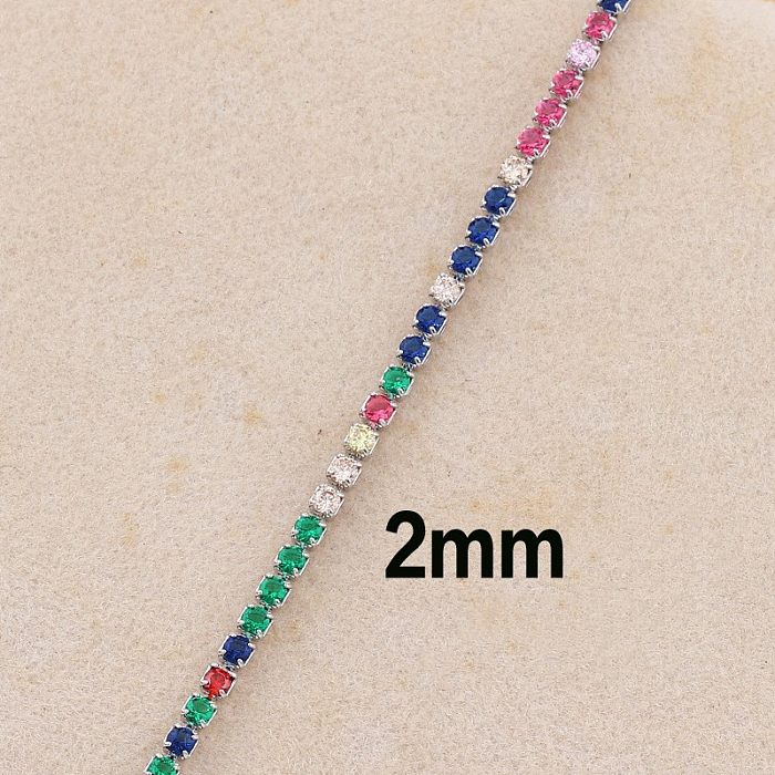 Fashion Geometric Copper Inlay Zircon Necklace 1 Piece