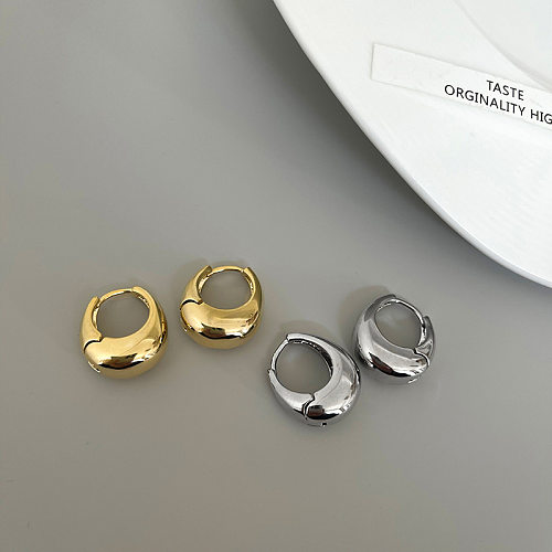 Boucles d'oreilles géométriques plaquées cuivre, style coréen, 1 paire
