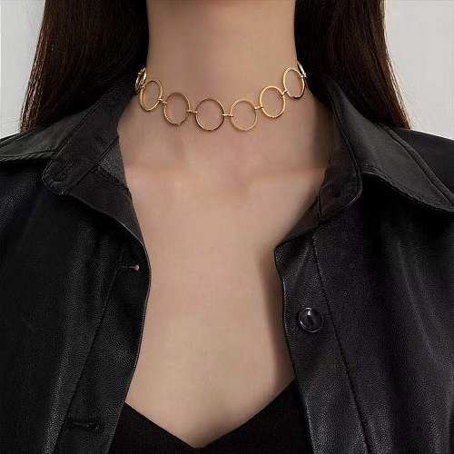 Cool Style Circle Copper Plating Choker