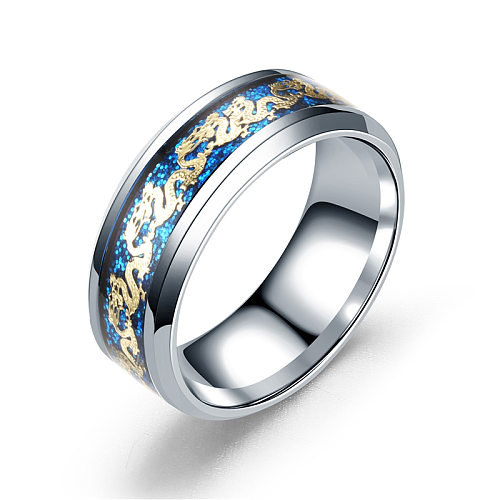Titanium&Stainless Steel Fashion Animal Ring  (Steel Color Jinlong-6) NHTP0007-Steel-color-Jinlong-6