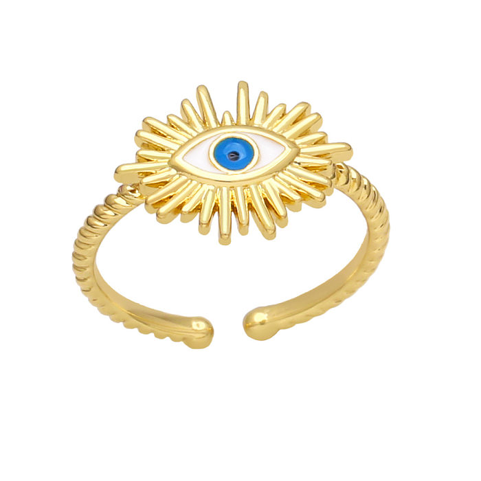 Fashion Creative Blue Devil's Eye Dripping Oil Opening Adjustable Ring