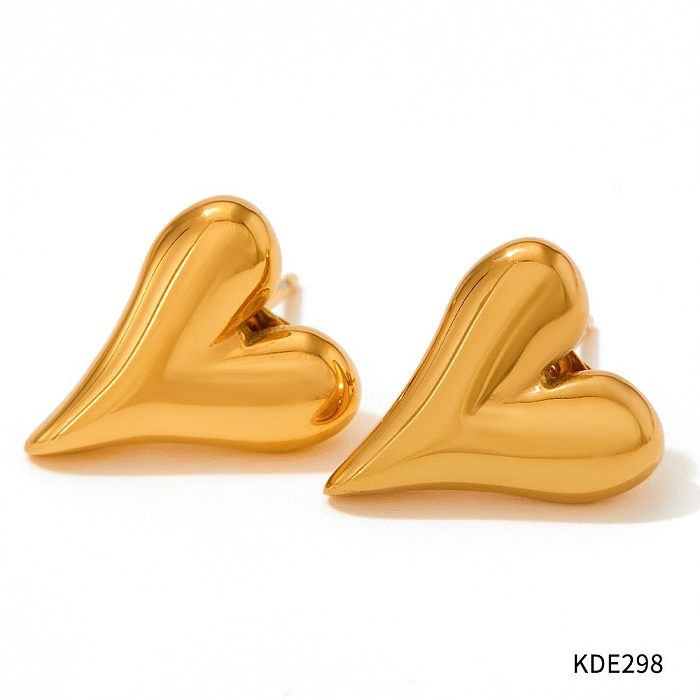 Mode Stern Herz Form Edelstahl Titan Stahl Beschichtung Zirkon Armbänder Ohrringe Halskette 1 Stück 1 Paar
