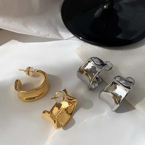 1 Pair Simple Style C Shape Plating Copper Ear Studs
