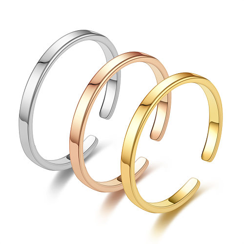 Venta al por mayor de joyería de anillo de acero de titanio liso simple de moda