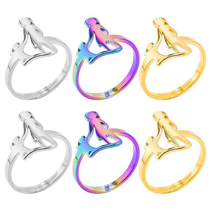 Vergoldete Ringe im schlichten Stil mit menschlicher Edelstahlbeschichtung