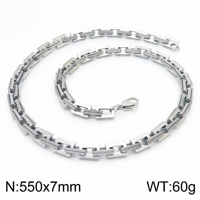 Rock Streetwear Geometric Titanium Steel Bracelets Necklace