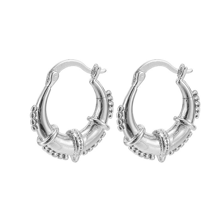 1 Paar elegante Retro-Streetwear-Ohrringe aus geometrischem Kupfer